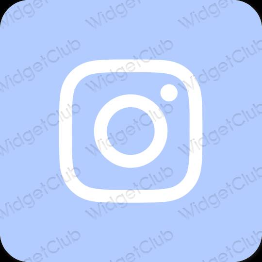 جمالي الأزرق الباستيل Instagram أيقونات التطبيق