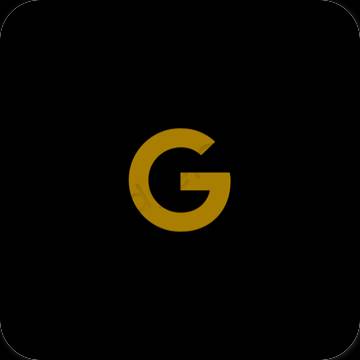 Esztétika fekete Google alkalmazás ikonok