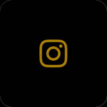 Æstetisk sort Instagram app ikoner