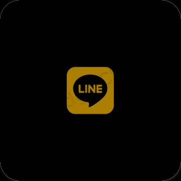 미적인 검은색 LINE 앱 아이콘