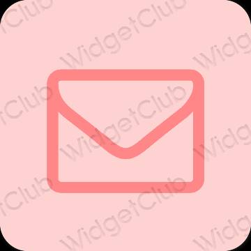 Esthétique rose Mail icônes d'application