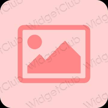 Естетичен розово Photos икони на приложения