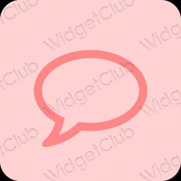 Aesthetic pink Messages app icons