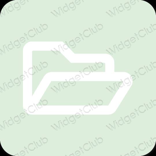 Estetis hijau Files ikon aplikasi