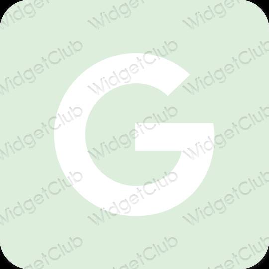 Естетичен зелено Google икони на приложения