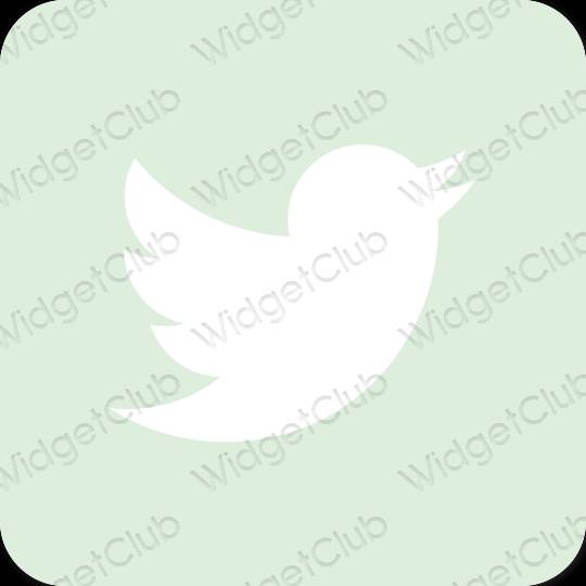 Estetic verde Twitter pictogramele aplicației