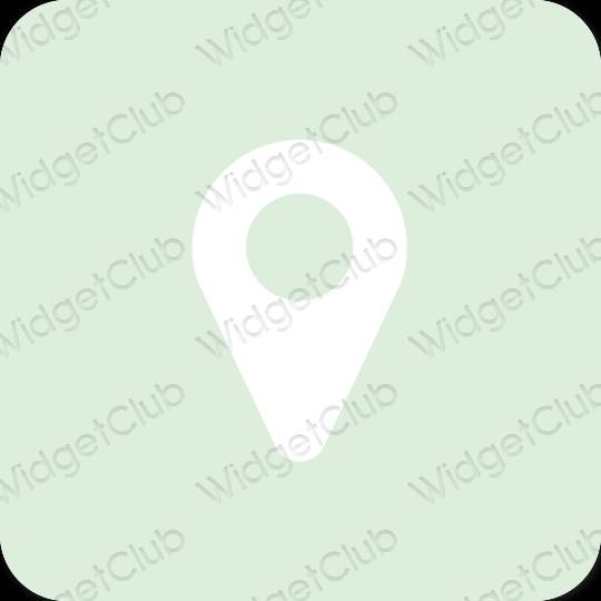 Estetisk grön Map app ikoner