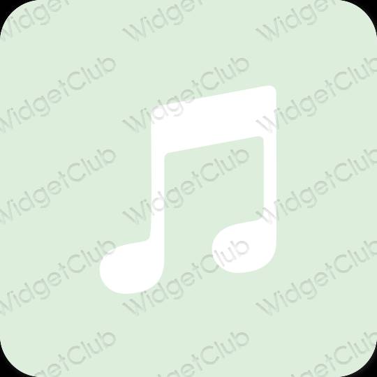 Estetický zelená Music ikony aplikací