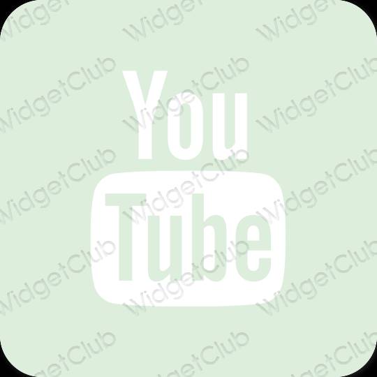 Aesthetic green Youtube app icons