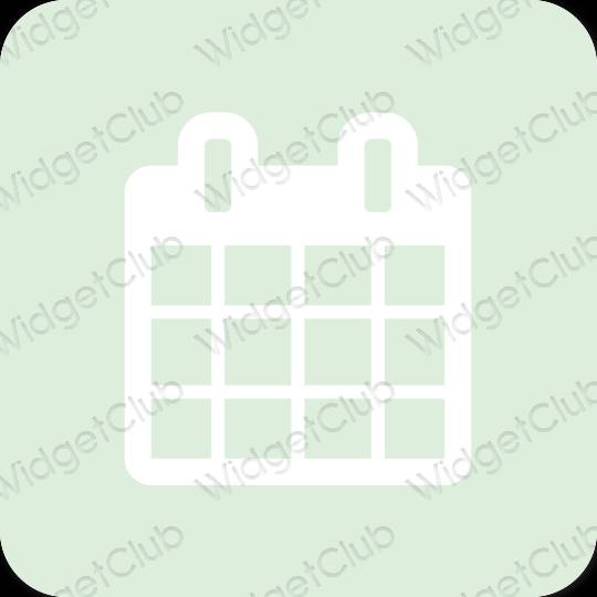 Estetický zelená Calendar ikony aplikací