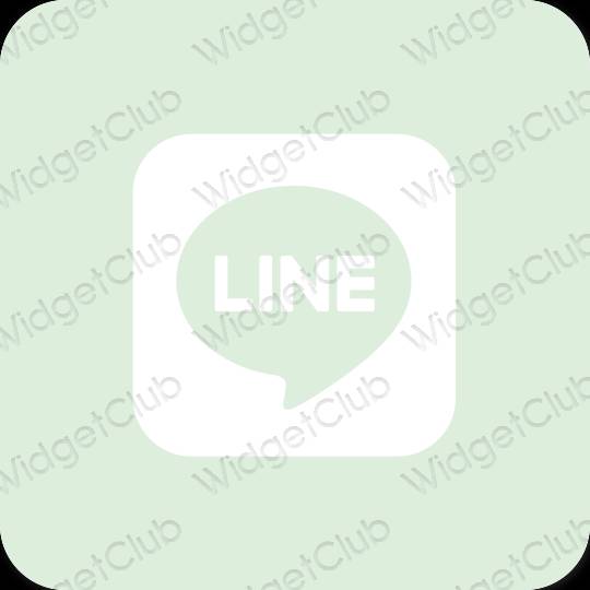 эстетический зеленый LINE значки приложений