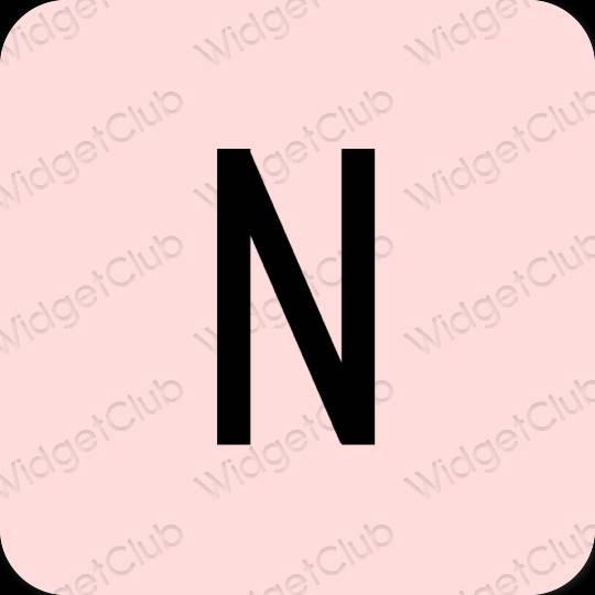 Естетски пастелно розе Netflix иконе апликација