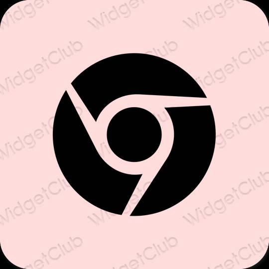 Aesthetic pink Chrome app icons