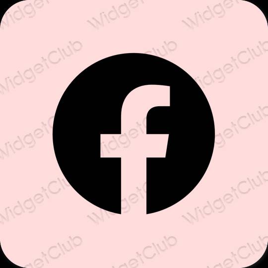 Estetický pastelově růžová Facebook ikony aplikací