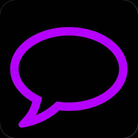 Estetski crno Messages ikone aplikacija