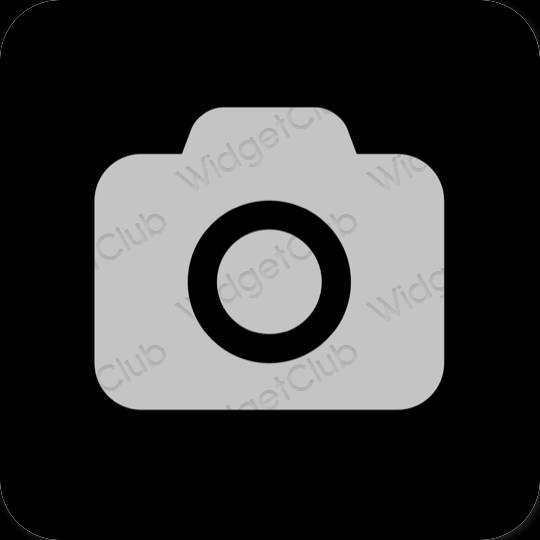 Esztétika szürke Camera alkalmazás ikonok
