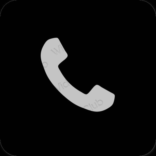 Estetsko Črna Phone ikone aplikacij