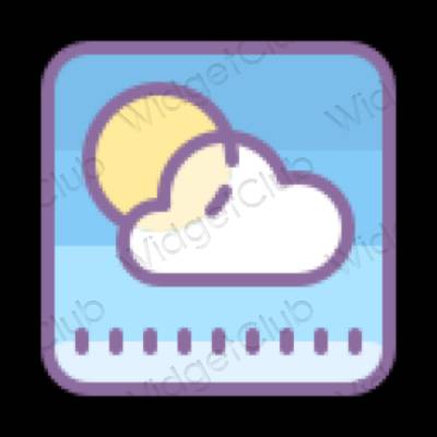 Aesthetic purple Weather app icons