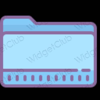 Estetický pastelově modrá Files ikony aplikací