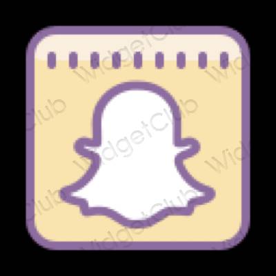 Aesthetic yellow snapchat app icons