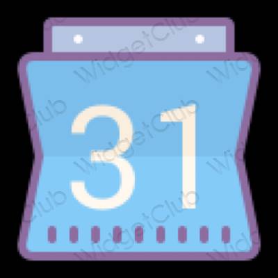 Esthétique mauve Calendar icônes d'application