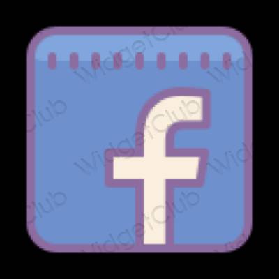 Estético roxo Facebook ícones de aplicativos