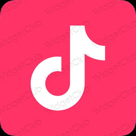 زیبایی شناسی صورتی نئونی TikTok آیکون های برنامه