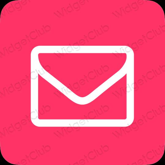 Aesthetic neon pink Mail app icons