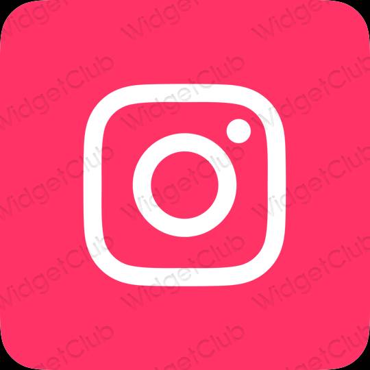 Aesthetic neon pink Instagram app icons
