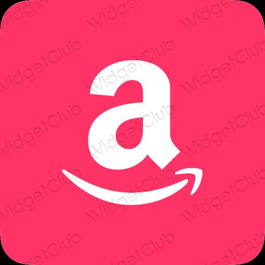 Aesthetic neon pink Amazon app icons