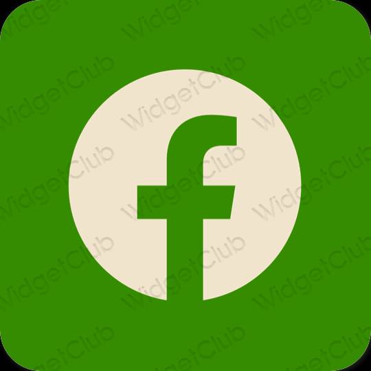 Estetis hijau Facebook ikon aplikasi