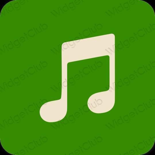 Естетичен зелено Music икони на приложения