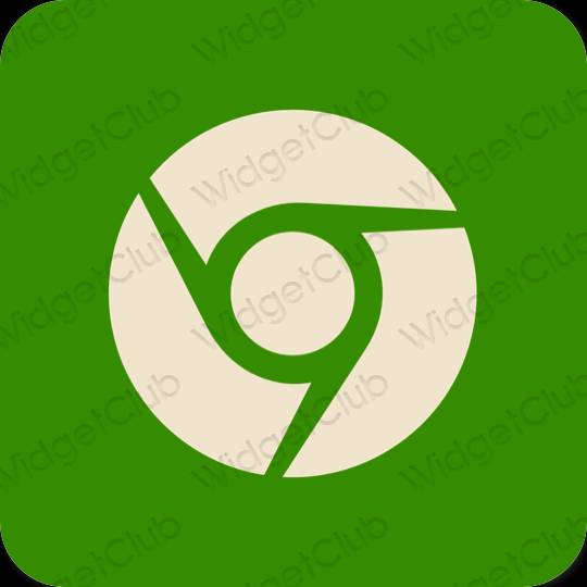 Æstetisk grøn Chrome app ikoner