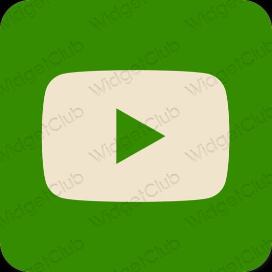 Aesthetic green Youtube app icons