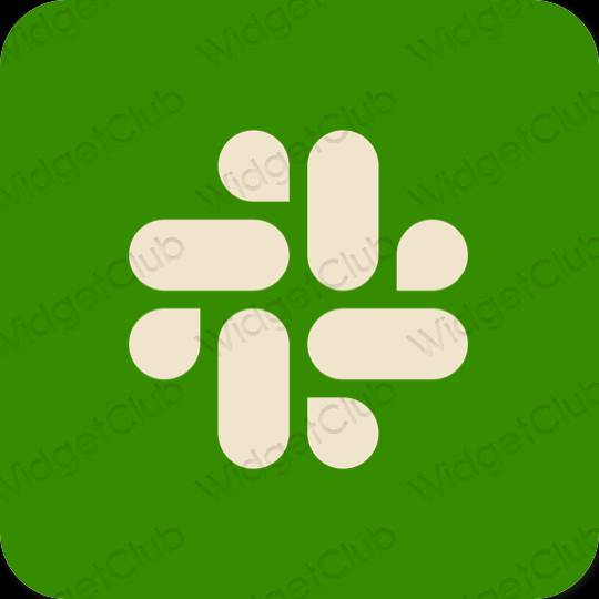 Esztétika zöld Slack alkalmazás ikonok