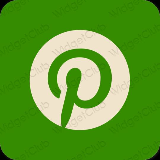 Естетичний зелений Pinterest значки програм