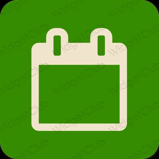Estetic verde Calendar pictogramele aplicației