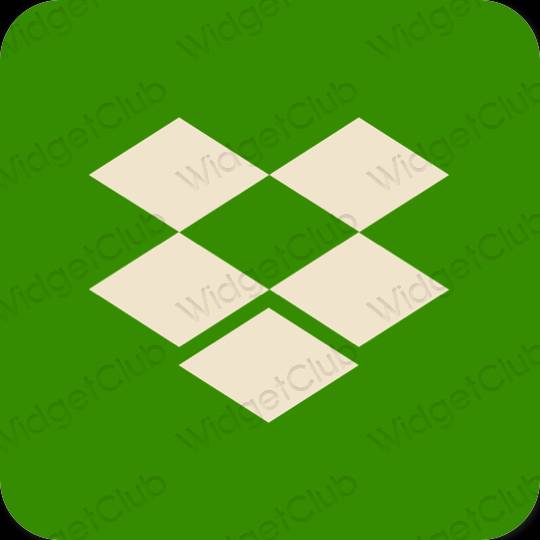 Estetisk grön Dropbox app ikoner