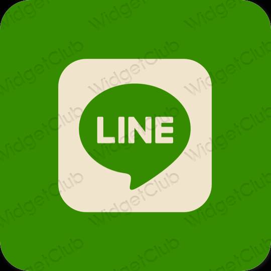 جمالي لون أخضر LINE أيقونات التطبيق