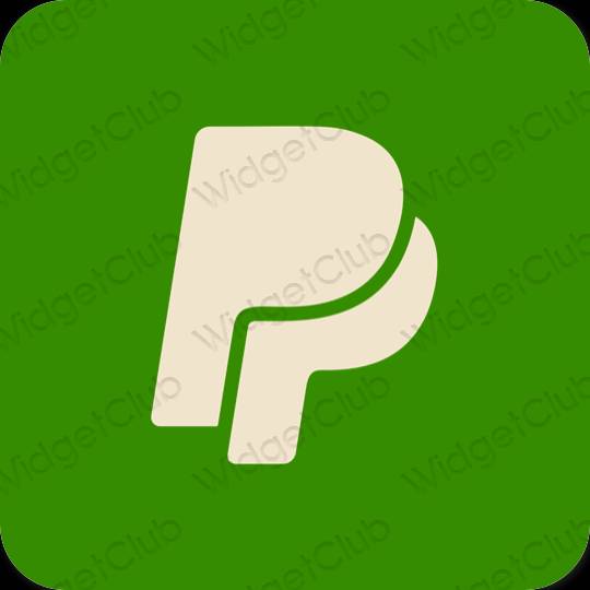Esteetiline roheline Paypal rakenduste ikoonid