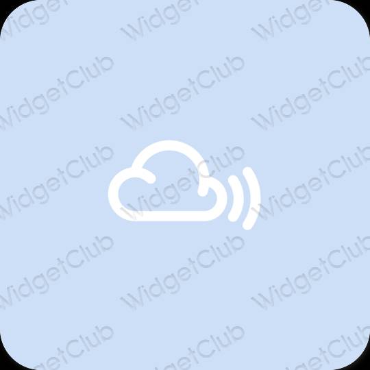 Estetyka fioletowy Weather ikony aplikacji