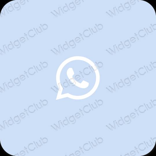 Естетичен пастелно синьо Phone икони на приложения