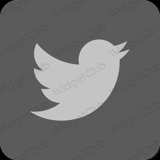 Estetis Abu-abu Twitter ikon aplikasi