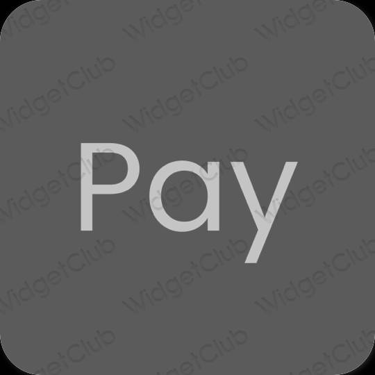 Естетичний сірий PayPay значки програм