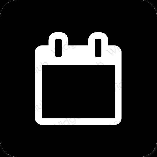 Estetisk svart Calendar app ikoner
