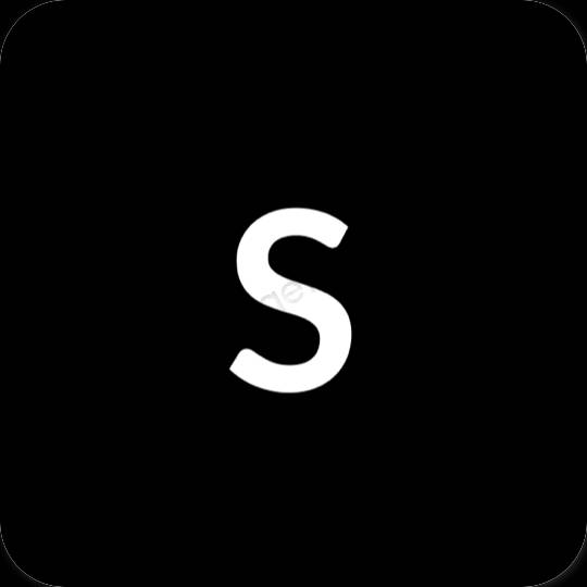 Estetisk svart SHEIN app ikoner