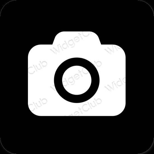 Æstetisk sort Camera app ikoner