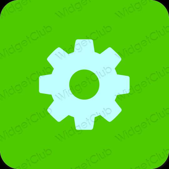 Estetis hijau Settings ikon aplikasi