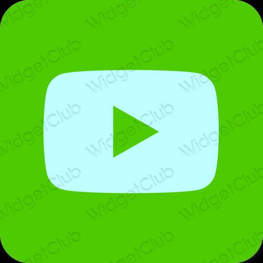 Estetik hijau Youtube ikon aplikasi