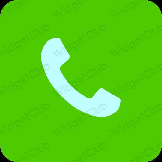 Estético verde Phone iconos de aplicaciones